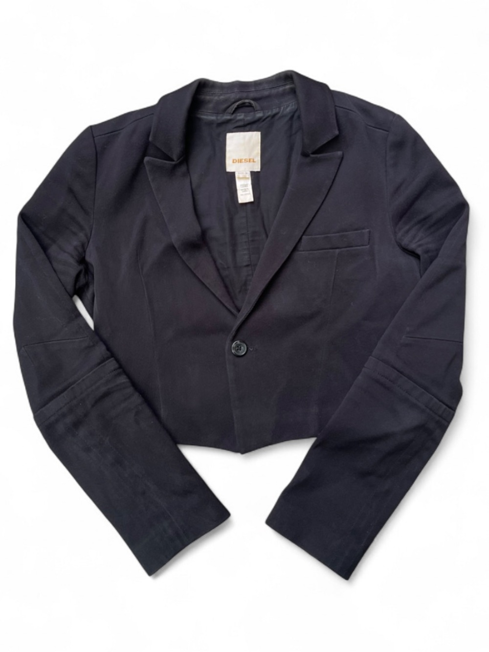 Diesel size M vintage Black Cropped Single-Button Blazer 100% cotton